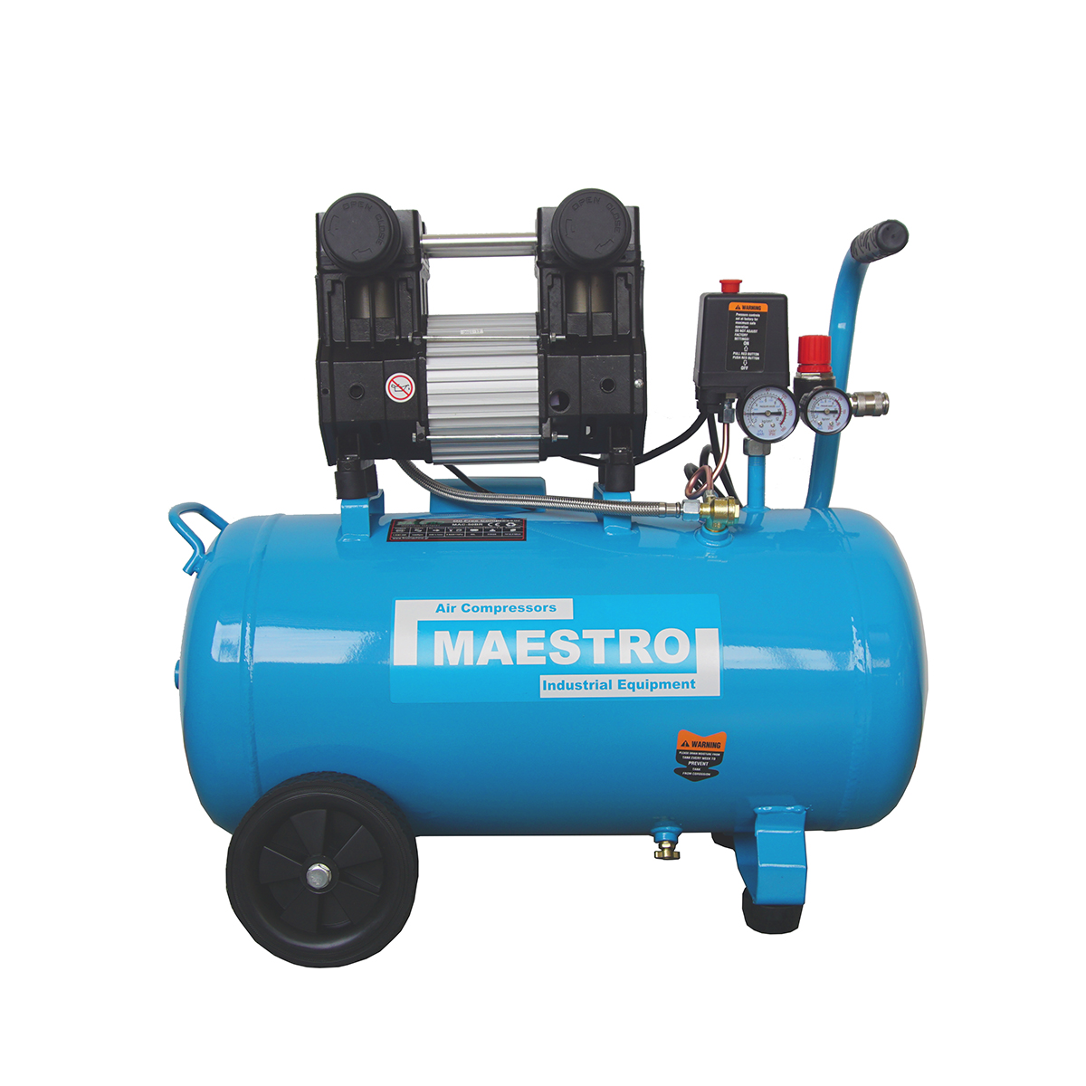 MAC-50BR ΑΕΡΟΣΥΜΠΙΕΣΤΗΣ BRUSHLESS ΧΩΡΙΣ ΛΑΔΙ, ΧΑΜΗΛΟΥ ΘΟΡΥΒΟΥ 1/Φ - 50 LT - 1.55HP - 1.15KW - 8BAR