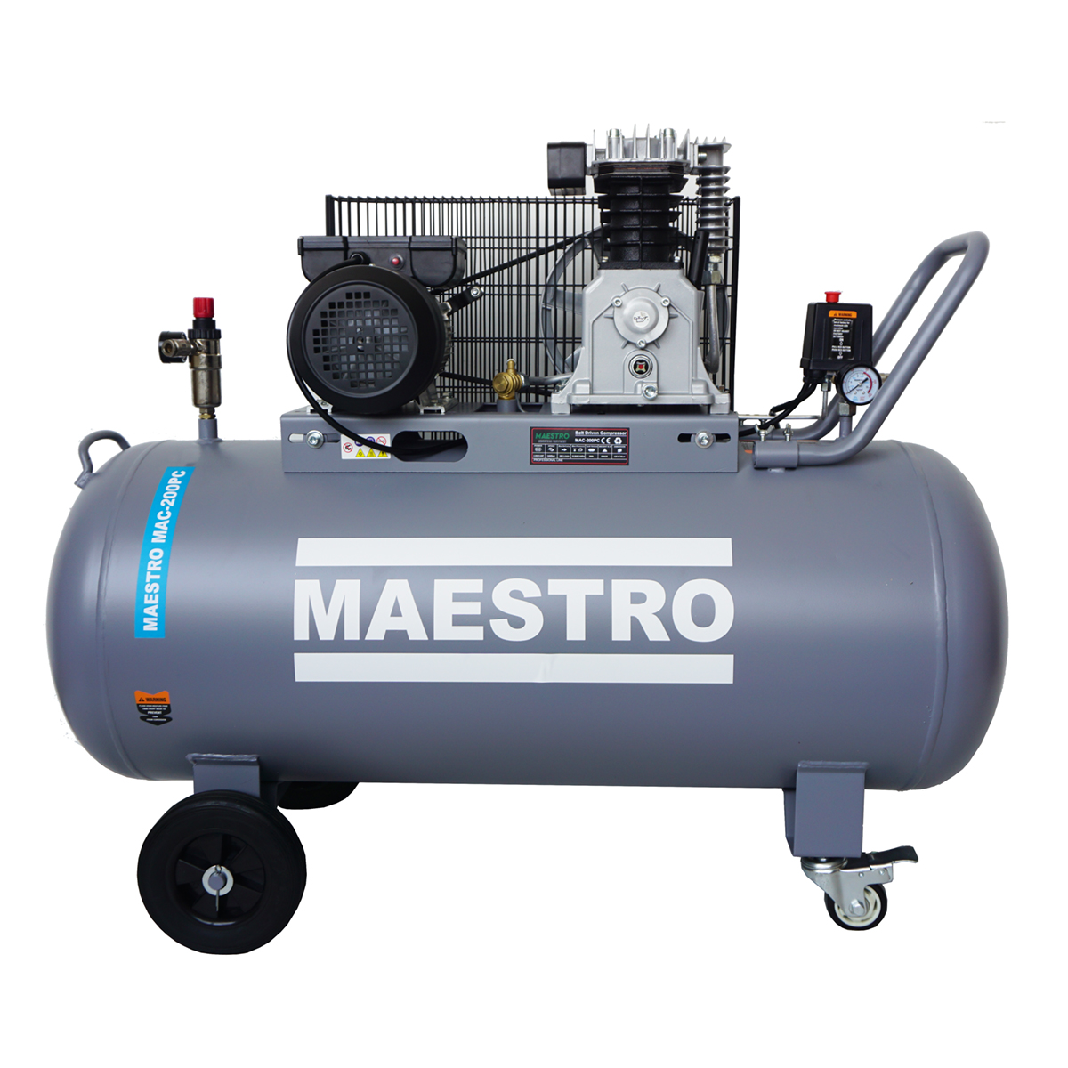 MAC-100PC AΕΡΟΣΥΜΠΙΕΣΤΗΣ ΜΕ ΙΜΑΝΤΑ 1/Φ - 100 LT - 3HP - 2.2KW - 8BAR
