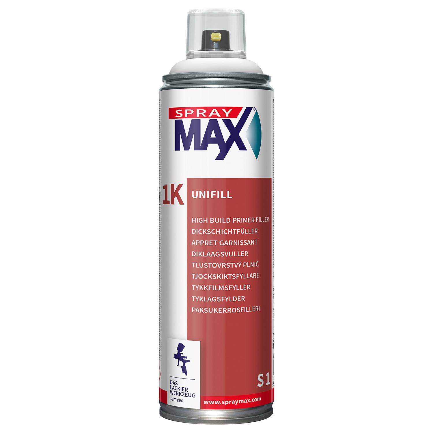 680424 SPRAY ΓΕΜΙΣΤΙΚΟ & ΑΣΤΑΡΙ 1Κ UNIFILL, S7 ΜΑΥΡΟ - 500ML