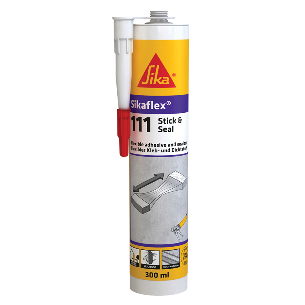 578364 SIKAFLEX 111 STICK&SEAL, ΕΥΚΑΜΠΤΟ ΣΥΓΚΟΛΛΗΤΙΚΟ, 290 ML (ΛΕΥΚΟ)