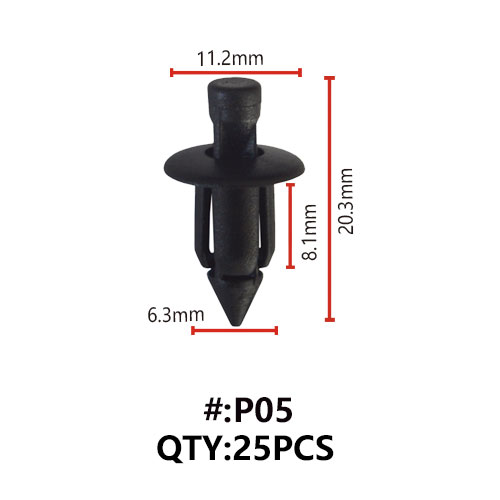 P05 ΚΛΙΠΣ ΠΛΑΣΤΙΚΑ ΚΟΥΜΠΩΜΑΤΑ ΓΙΑ ΑΜΑΞΩΜΑ (RIVETS)